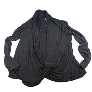 Popana Gray Twist Front‎ Long Sleeve Cardigan - Womens Size M